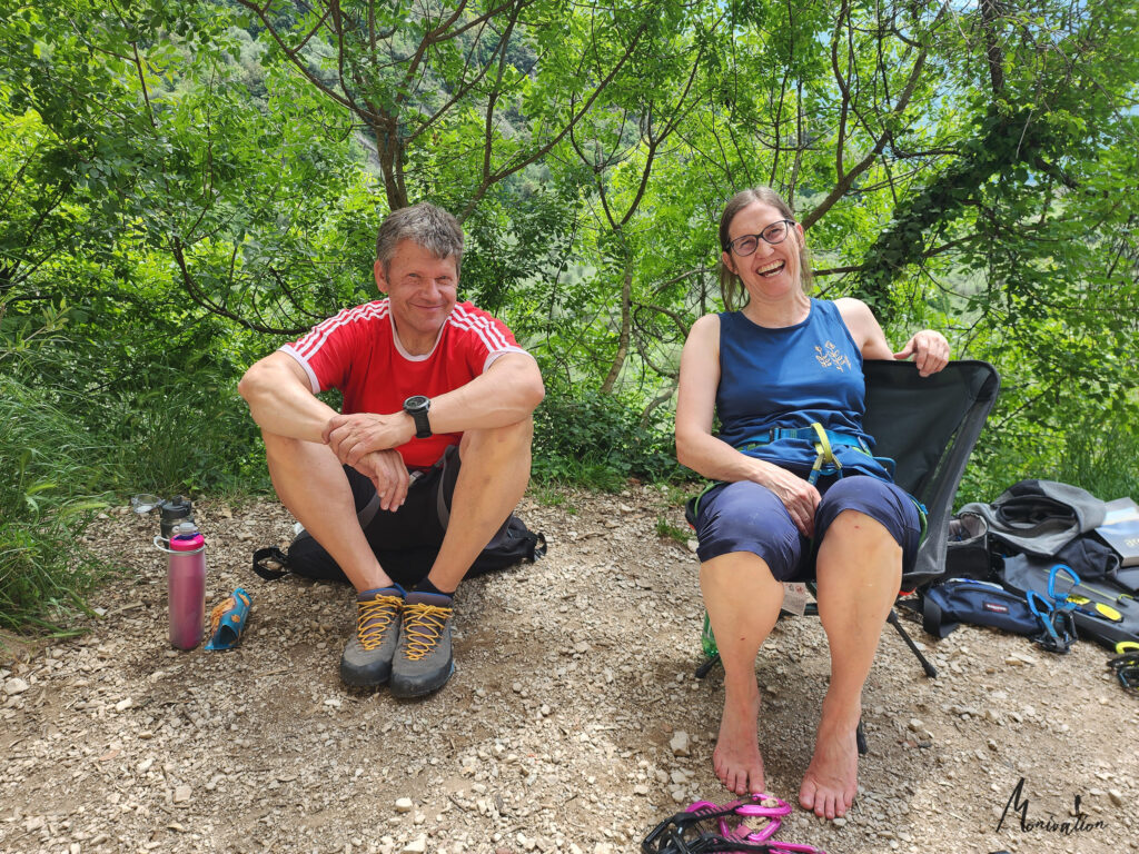wohlverdiente Pause Klettern in Masone